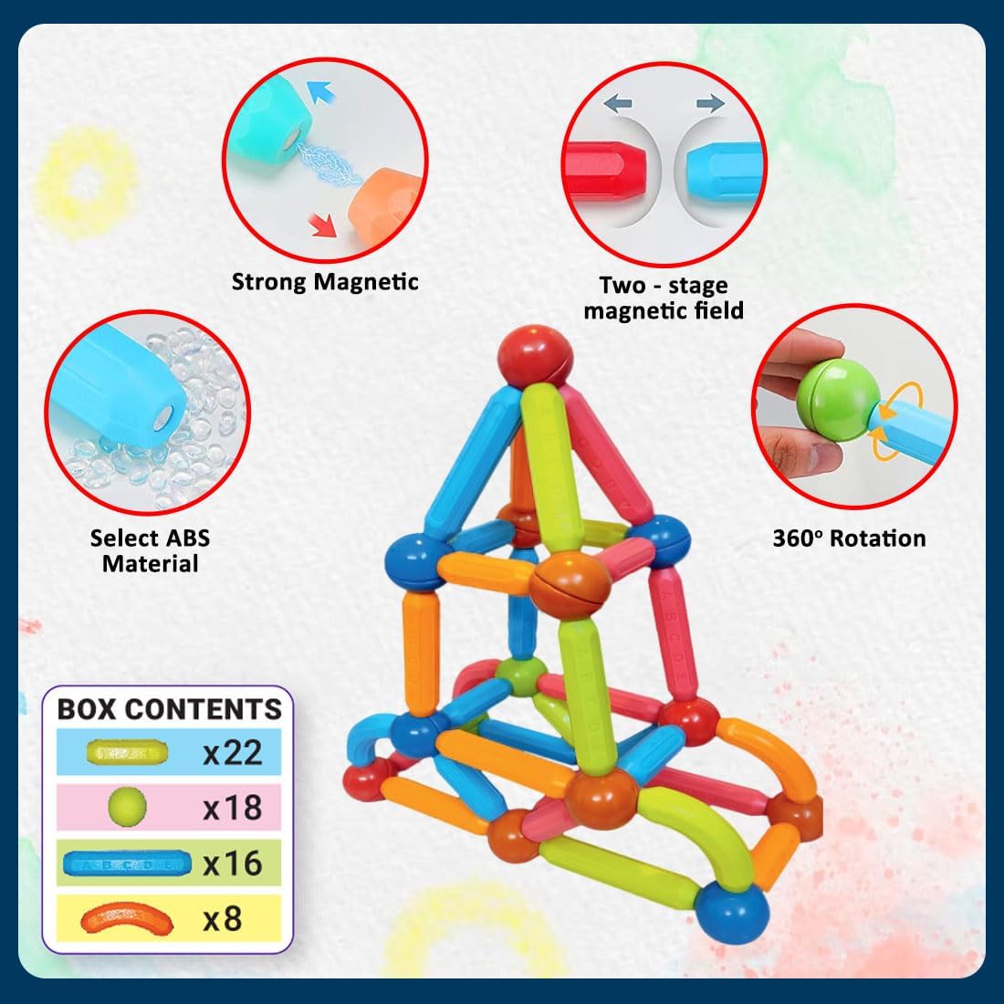 Magnetic Roundels Stick Building For Kids