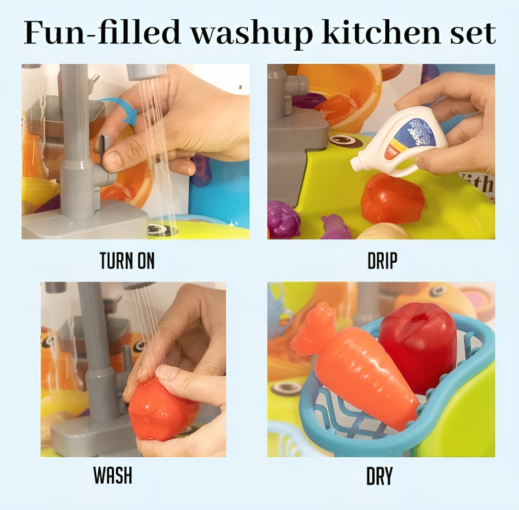Pretend Play kitchen Sink Set