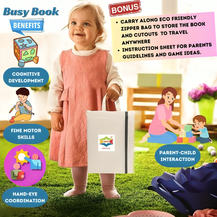Kids Activity Book l Travel Friendly Busy Book For 2+