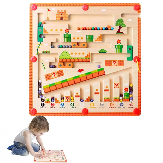 Magnetic Color And Nuumber Maze-Wooden Puzzle Board