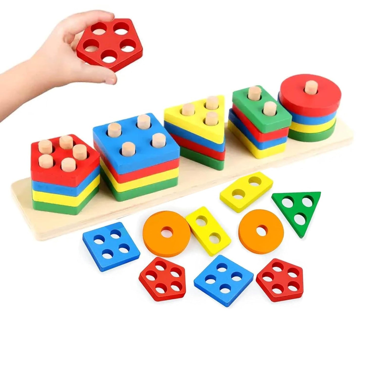 Wooden Angle Geometric Blocks