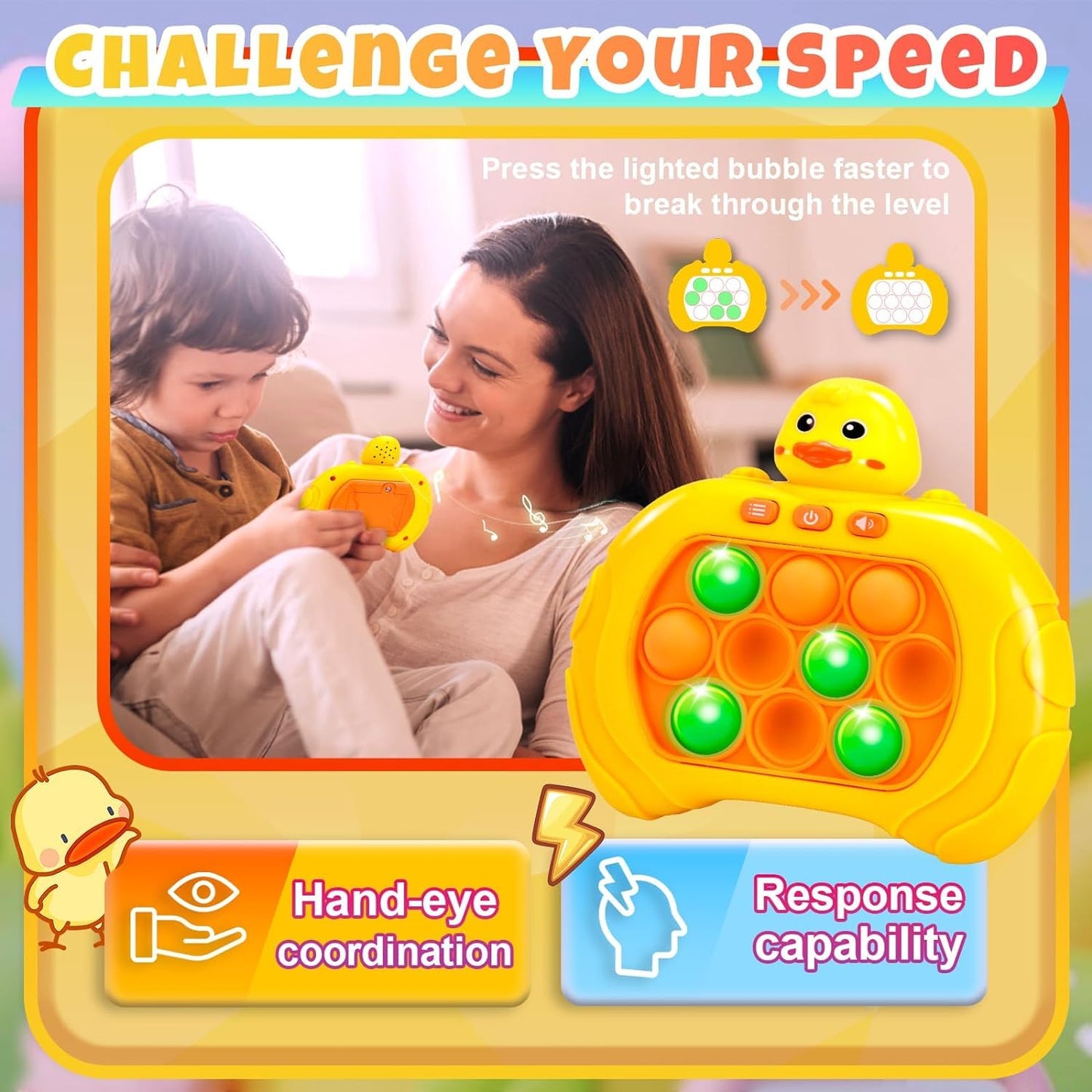 Light Up Quick Push Fidget Game