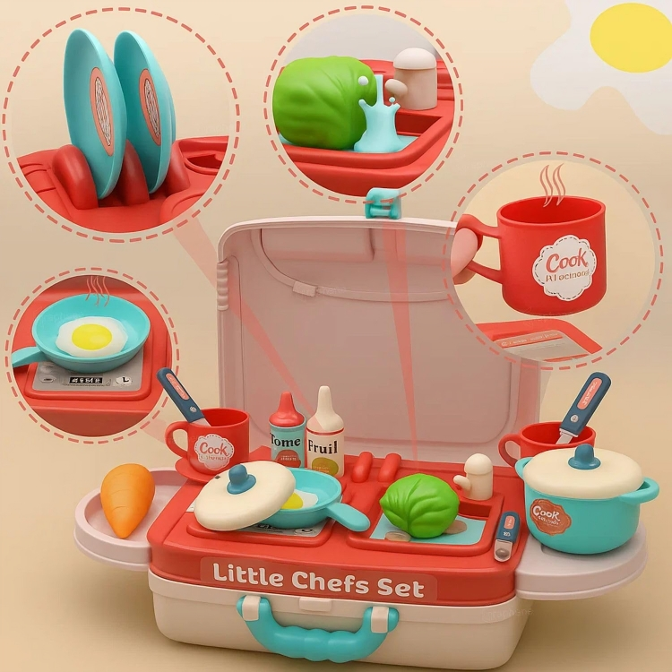 3 in 1 Portable Pretend Cooking Kitchen play Set