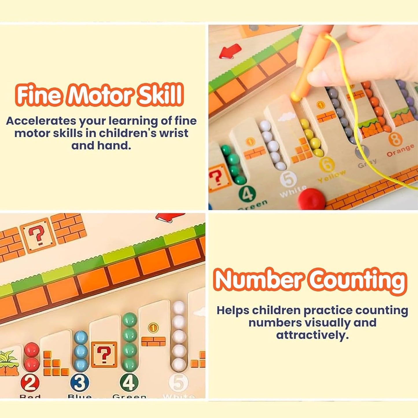 Magnetic Color And Nuumber Maze-Wooden Puzzle Board