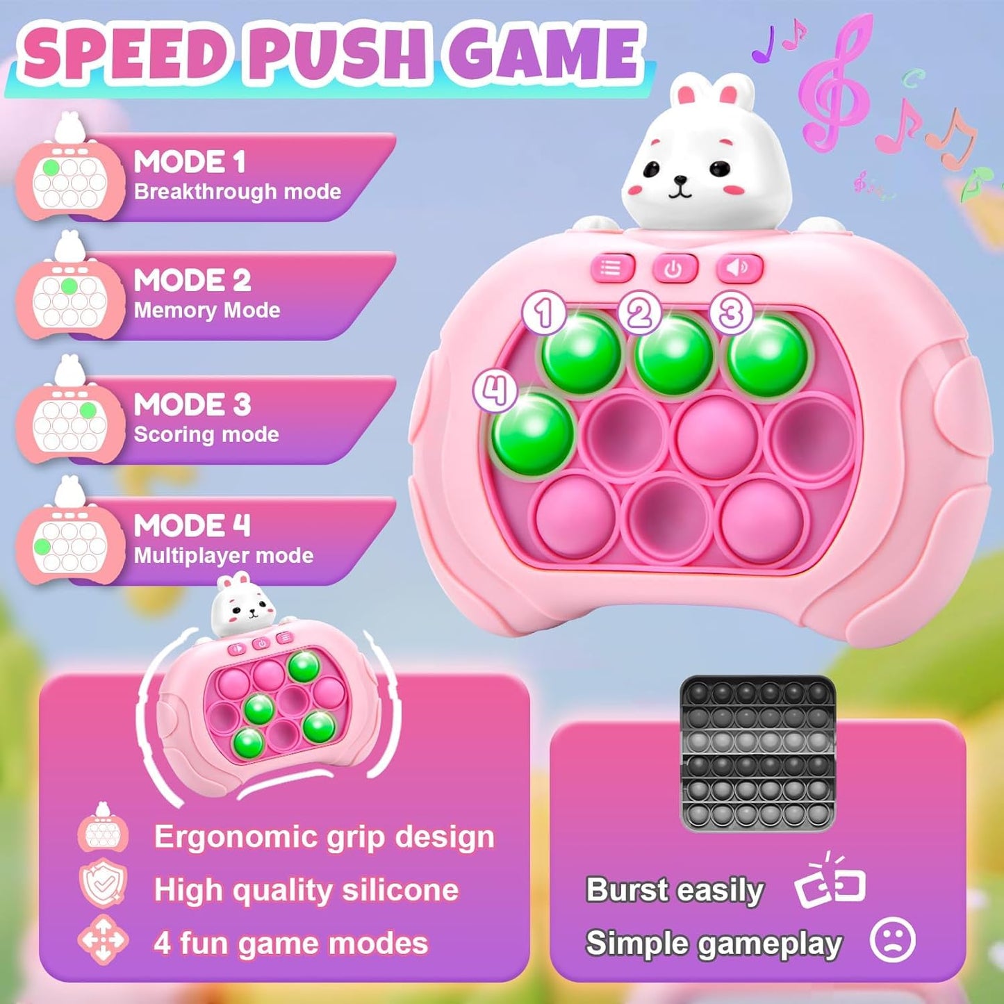 Light Up Quick Push Fidget Game