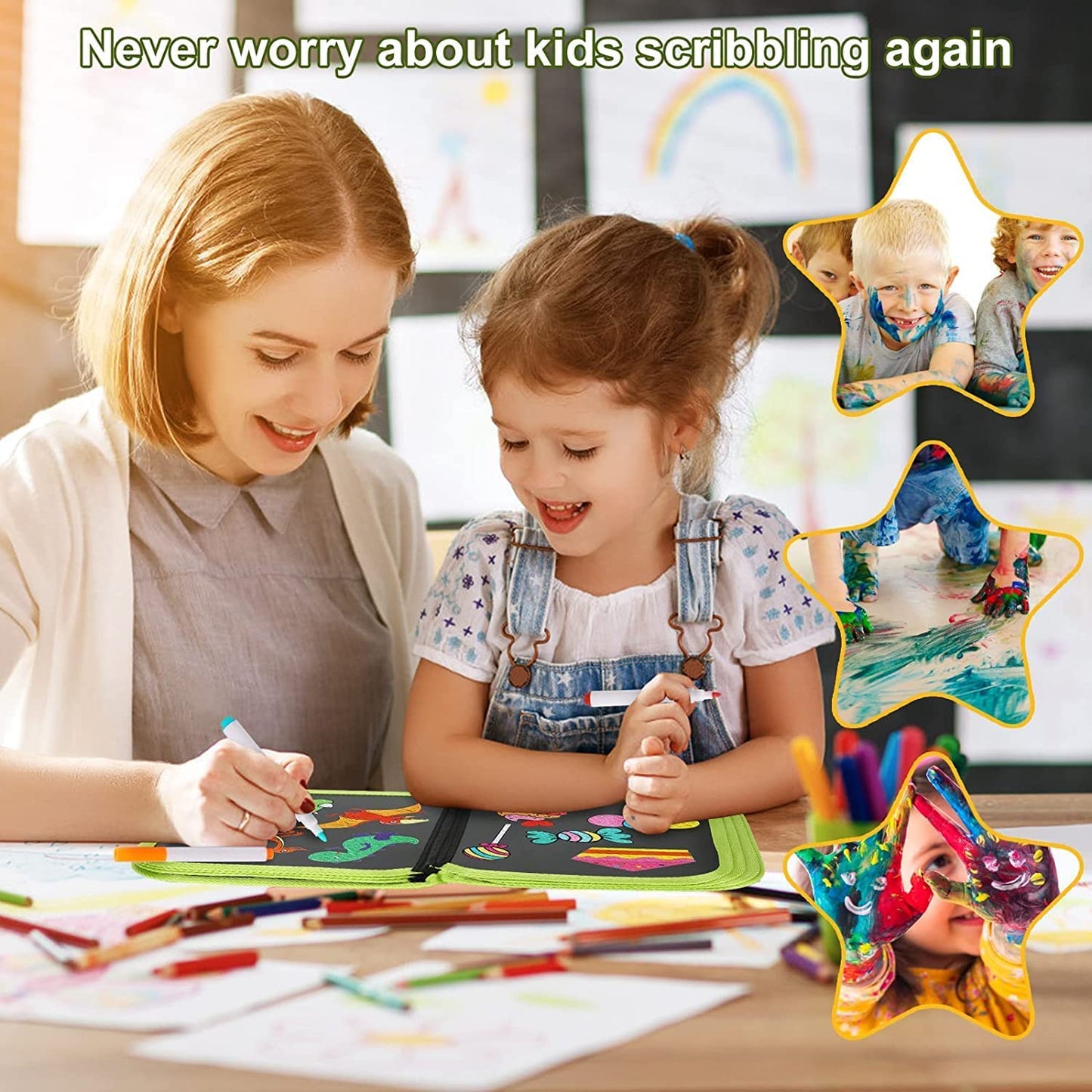 Erasable Doodle Book With 12 Watercolor Pens