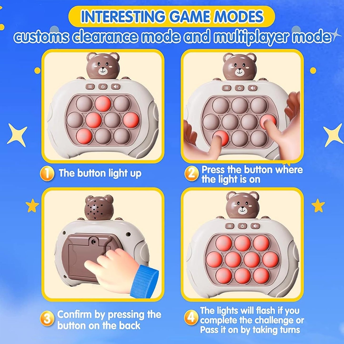Light Up Quick Push Fidget Game