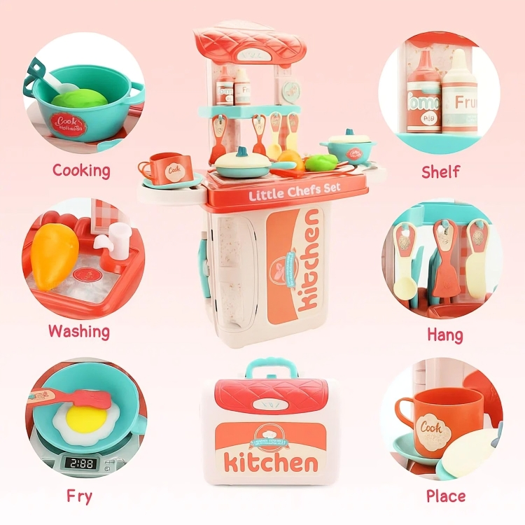 3 in 1 Portable Pretend Cooking Kitchen play Set