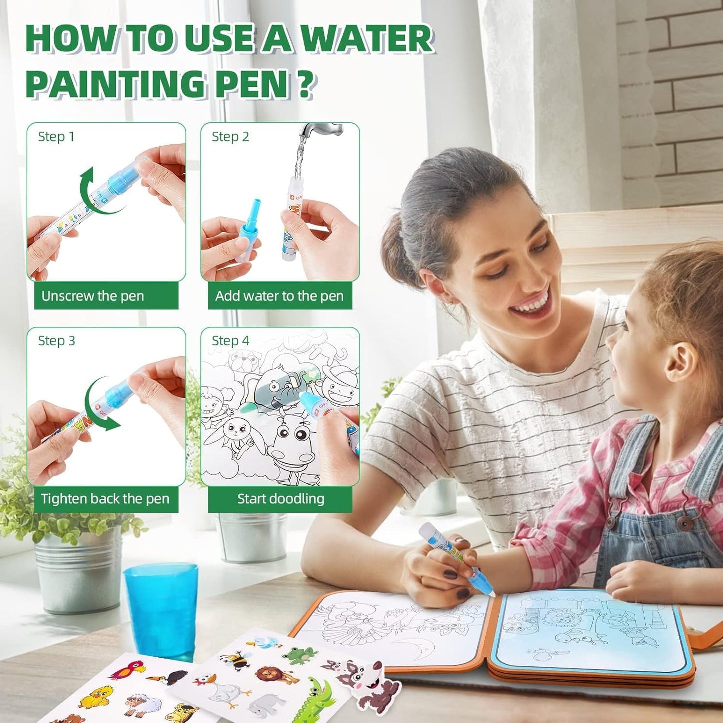 Magic Water Coloring Book Educatinoal Fun Bonding Time For Kid