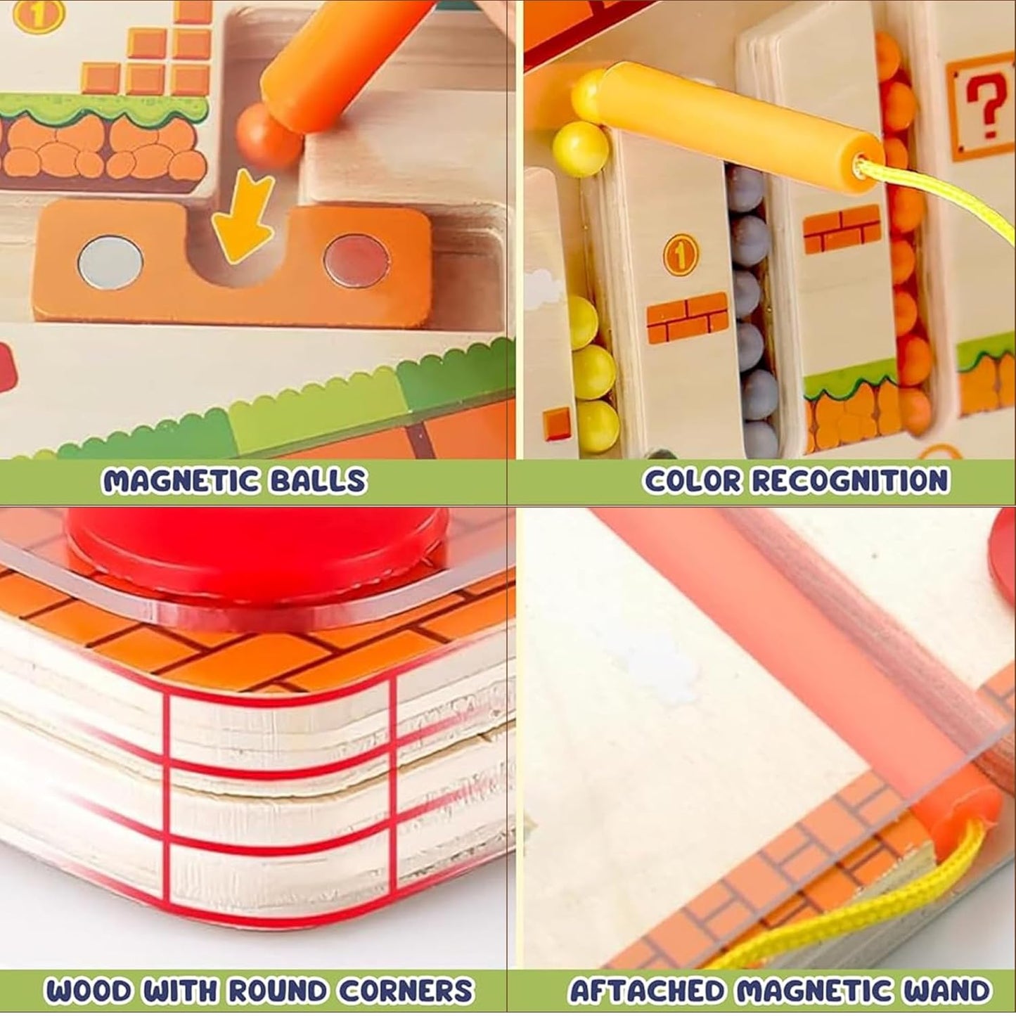 Magnetic Color And Nuumber Maze-Wooden Puzzle Board