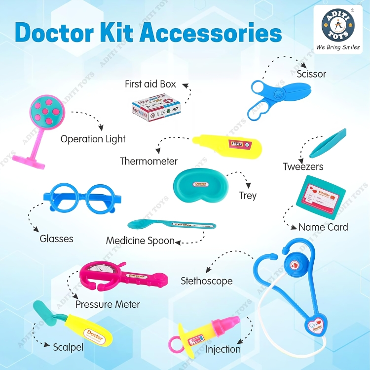 Doctor play Set With Foldable Suitcase Doctor Set Toy Game Kit