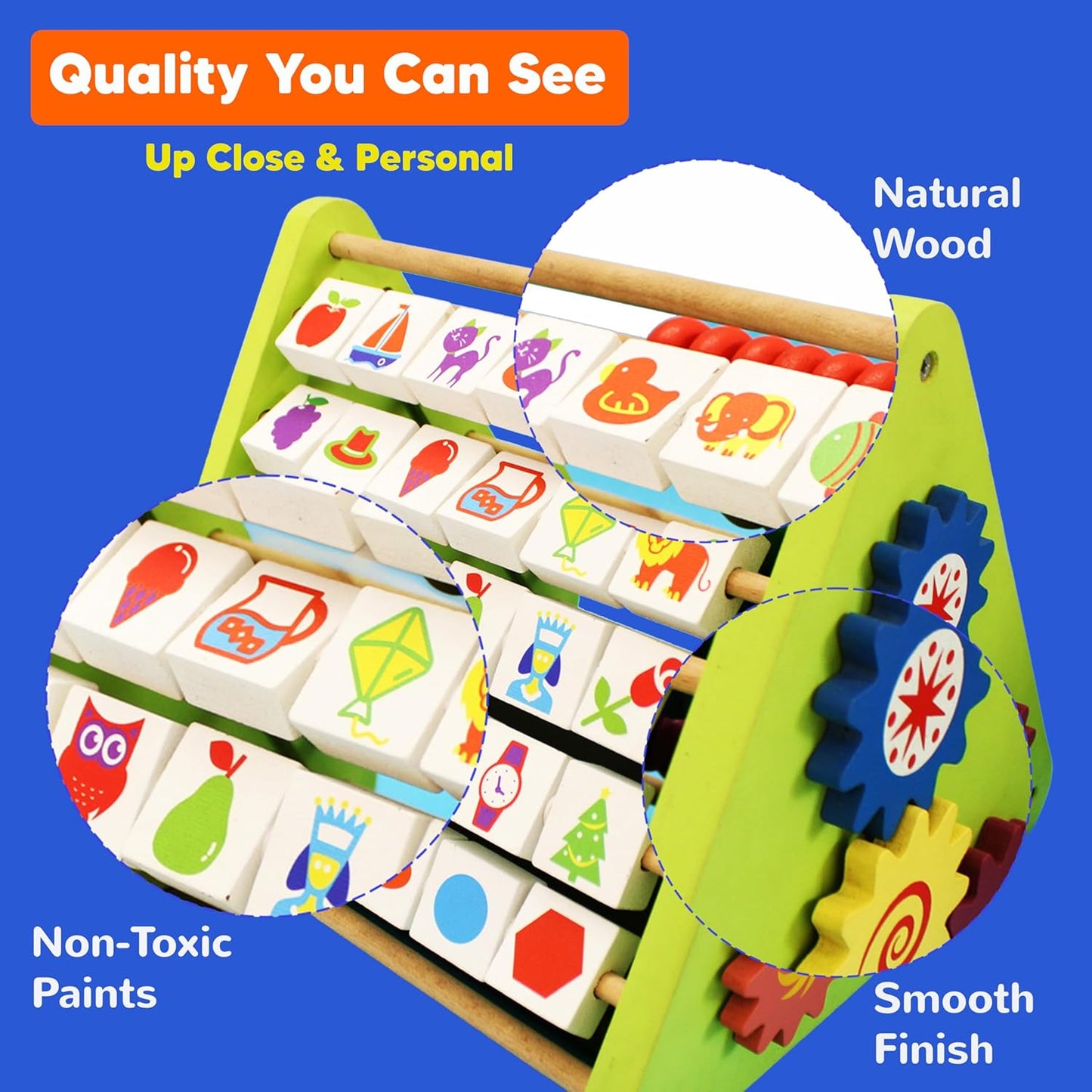 Wooden Montessori Activity Triang Alphabet Blocks