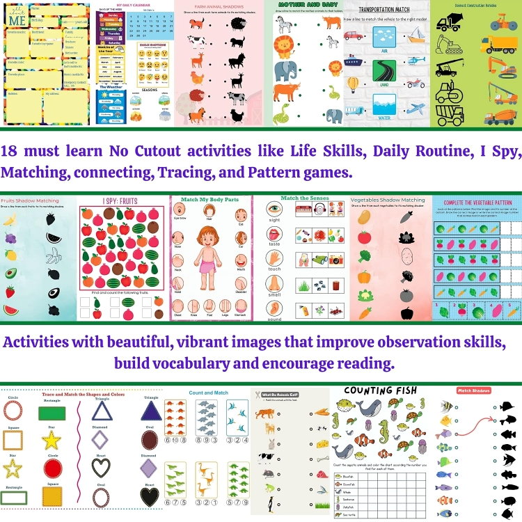 Kids Activity Book l Travel Friendly Busy Book For 2+