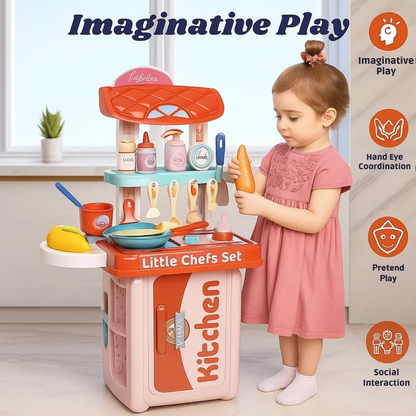 3 in 1 Portable Pretend Cooking Kitchen play Set