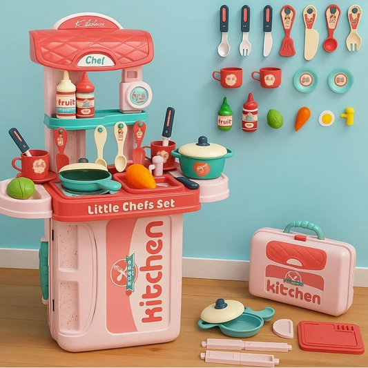3 in 1 Portable Pretend Cooking Kitchen play Set