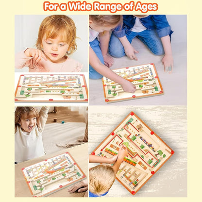Magnetic Color And Nuumber Maze-Wooden Puzzle Board
