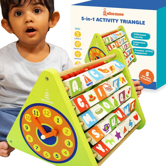 Wooden Montessori Activity Triang Alphabet Blocks